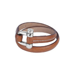 Shackle Bracelet Roll - Silver Plated, Camel Leather - B0021 MCA-CXC-Renee Taylor Gallery