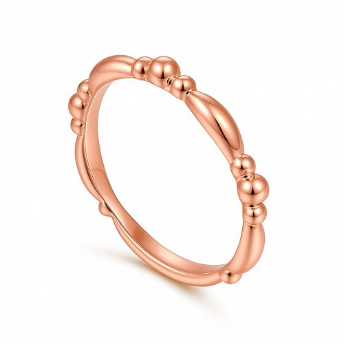 14K Rose Gold Alternating Bar and Bujukan Stackable Ring - LR51938K4JJJ-Gabriel & Co.-Renee Taylor Gallery