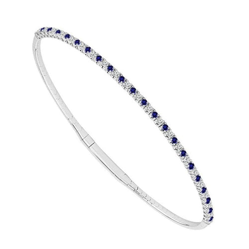 14K White Gold Diamond Flexible Bangle Bracelet - FSBG5185BSS8W-IDD LUXE-Renee Taylor Gallery