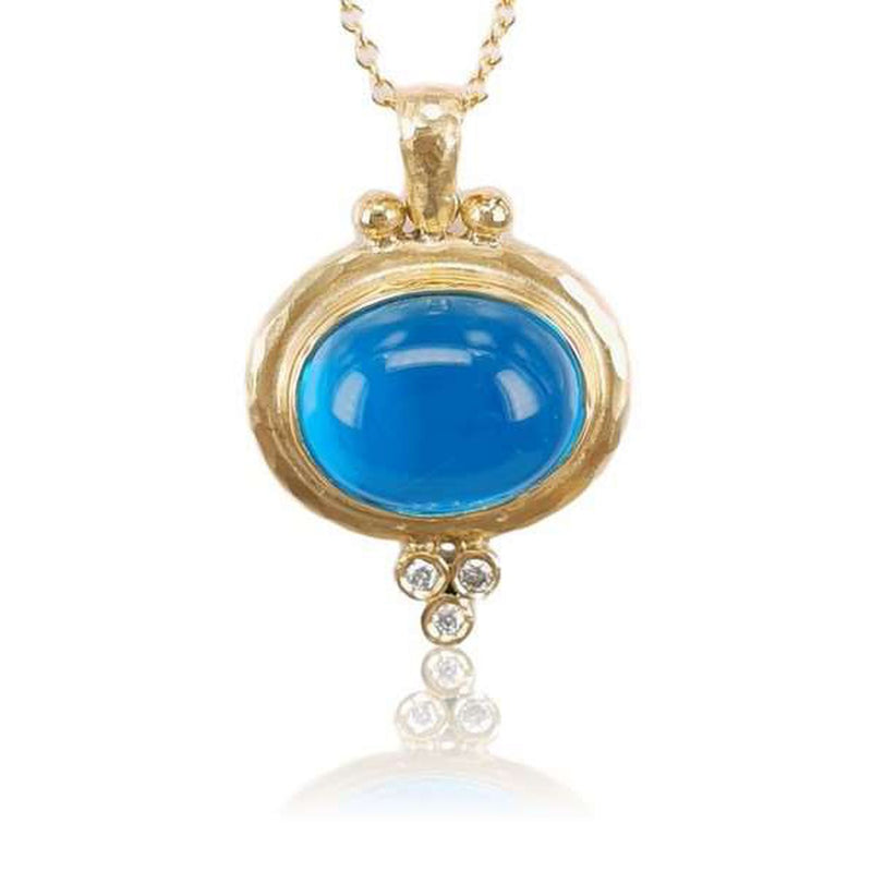 14K Gold, Swiss Blue Topaz & Diamond Necklace - M7963-Marika-Renee Taylor Gallery