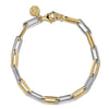 14K White-Yellow Gold Diamond Link Bracelet 7 inch - TB4851M45JJ-Gabriel & Co.-Renee Taylor Gallery