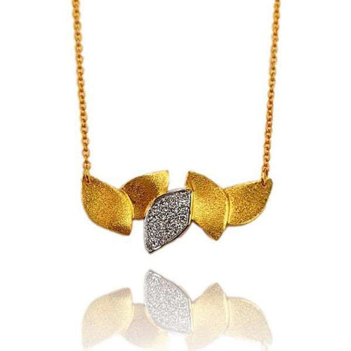 14K Gold Diamond Leaf Necklace - M8462-Marika-Renee Taylor Gallery