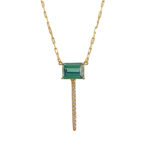 14K Gold Diamond and Green Tourmaline Necklace - M8770-Marika-Renee Taylor Gallery