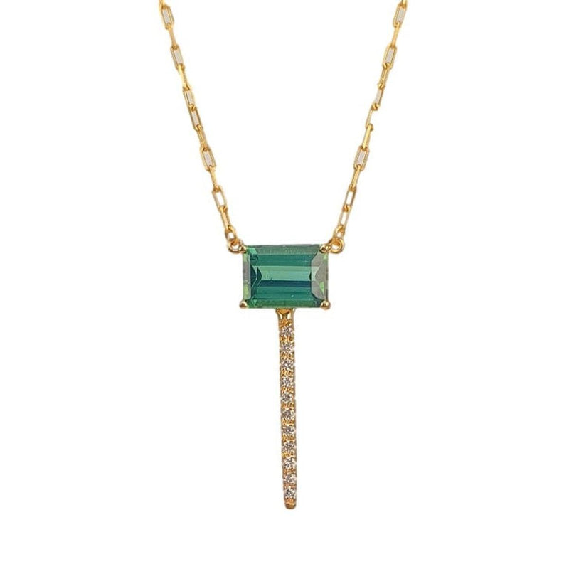 14K Gold Diamond and Green Tourmaline Necklace - M8770-Marika-Renee Taylor Gallery