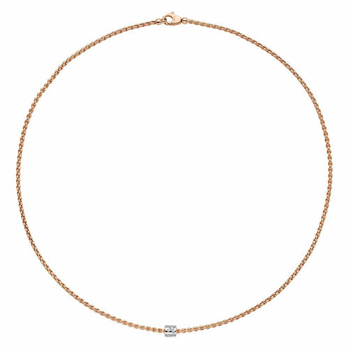 18k Rose and White Gold 0.17ct Diamond Aria Necklace 43cm-FOPE-Renee Taylor Gallery