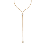 ARIA 18K Yellow Gold Necklace with a White Gold Slider with .48 ct Diamond Pavé-FOPE-Renee Taylor Gallery