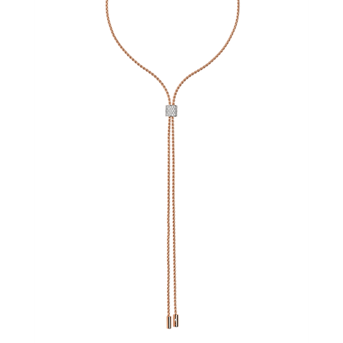 ARIA 18K Rose Gold Necklace with a White Gold Slider with .48 ct Diamond Pavé-FOPE-Renee Taylor Gallery