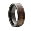 (8mm) Black Ceramic Flat 5mm Koa Wood Inlay - K8BC101:KOA5-10-Heavy Stone-Renee Taylor Gallery