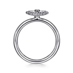 925 Sterling Silver Diamond Bujukan Frame Flower Diamond Cut Ladies Ring - LR52867SV5JJ-Gabriel & Co.-Renee Taylor Gallery