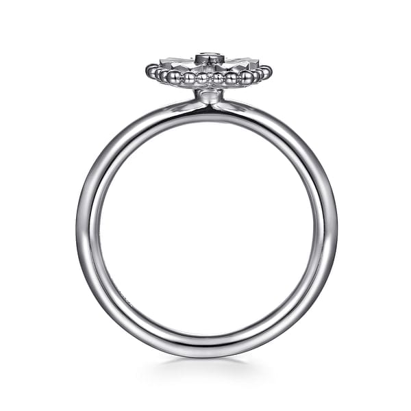 925 Sterling Silver Diamond Bujukan Frame Flower Diamond Cut Ladies Ring - LR52867SV5JJ-Gabriel & Co.-Renee Taylor Gallery