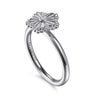 925 Sterling Silver Diamond Bujukan Frame Flower Diamond Cut Ladies Ring - LR52867SV5JJ-Gabriel & Co.-Renee Taylor Gallery