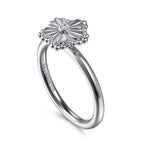 925 Sterling Silver Diamond Bujukan Frame Flower Diamond Cut Ladies Ring - LR52867SV5JJ-Gabriel & Co.-Renee Taylor Gallery