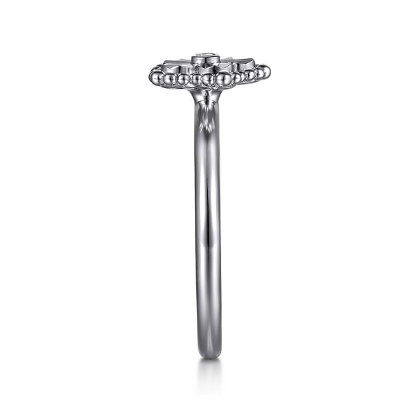 925 Sterling Silver Diamond Bujukan Frame Flower Diamond Cut Ladies Ring - LR52867SV5JJ-Gabriel & Co.-Renee Taylor Gallery