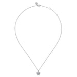 925 Sterling Silver Diamond Bujukan Frame Flower Diamond Cut Pendant Necklace - NK7913SV5JJ-Gabriel & Co.-Renee Taylor Gallery