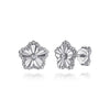 925 Serling Silver Diamond Bujukan Frame Flower Diamond Cut Stud Earrings - EG15432SV5JJ-Gabriel & Co.-Renee Taylor Gallery