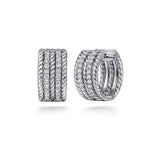925 Sterling Silver 15mm White Sapphire Hampton Huggie Earrings - EG14993SVJWS-Gabriel & Co.-Renee Taylor Gallery