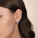 925 Sterling Silver 15mm White Sapphire Hampton Huggie Earrings - EG14993SVJWS-Gabriel & Co.-Renee Taylor Gallery