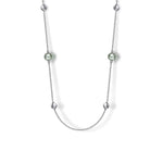 925 Sterling Silver 24 inch Bezel Green Amethyst and Round Hollow Silver Disk Station Necklace - NK7648-32SVJGA-Gabriel & Co.-Renee Taylor Gallery