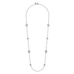 925 Sterling Silver 24 inch Bezel Green Amethyst and Round Hollow Silver Disk Station Necklace - NK7648-32SVJGA-Gabriel & Co.-Renee Taylor Gallery