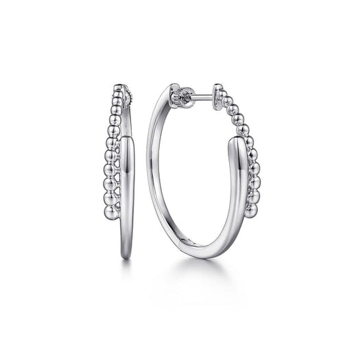 925 Sterling Silver 30mm Bujukan Bypass Classic Hoop Earrings - EG14438SVJJJ-Gabriel & Co.-Renee Taylor Gallery