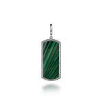 925 Sterling Silver 35mm Bujukan Dog Tag with Malachite - PT6618SVJMA-Gabriel & Co.-Renee Taylor Gallery