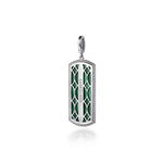 925 Sterling Silver 35mm Bujukan Dog Tag with Malachite - PT6618SVJMA-Gabriel & Co.-Renee Taylor Gallery