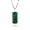 925 Sterling Silver 35mm Bujukan Dog Tag with Malachite - PT6618SVJMA-Gabriel & Co.-Renee Taylor Gallery