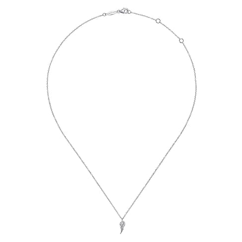 925 Sterling Silver Angel Wings Pendant Necklace - NK6491SVJJJ-Gabriel & Co.-Renee Taylor Gallery