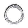 925 Sterling Silver Black Spinel Bujukan Criss Cross Ring - LR51628SVJBS-Gabriel & Co.-Renee Taylor Gallery