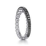 925 Sterling Silver Black Spinel Bujukan Criss Cross Ring - LR51628SVJBS-Gabriel & Co.-Renee Taylor Gallery