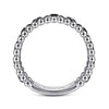 925 Sterling Silver Black Spinel Bujukan Easy Stackable Ladies Ring - LR51779SVJBS-Gabriel & Co.-Renee Taylor Gallery