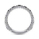 925 Sterling Silver Black Spinel Bujukan Easy Stackable Ladies Ring - LR51779SVJBS-Gabriel & Co.-Renee Taylor Gallery