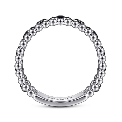 925 Sterling Silver Black Spinel Bujukan Easy Stackable Ladies Ring - LR51779SVJBS-Gabriel & Co.-Renee Taylor Gallery