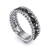 925 Sterling Silver Black Spinel Bujukan Easy Stackable Ladies Ring - LR51779SVJBS-Gabriel & Co.-Renee Taylor Gallery
