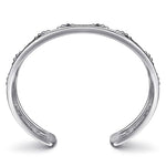 925 Sterling Silver Black Spinel Bujukan Link Chain Cuff Bracelet - BG4884-62SVJBS-Gabriel & Co.-Renee Taylor Gallery