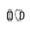 925 Sterling Silver Black Spinel Bujukan Link Chain Earrings with Screw Back - EG15007SVJBS-Gabriel & Co.-Renee Taylor Gallery