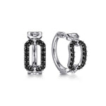 925 Sterling Silver Black Spinel Bujukan Link Chain Earrings with Screw Back - EG15007SVJBS-Gabriel & Co.-Renee Taylor Gallery