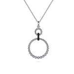 925 Sterling Silver Black Spinel Bujukan Link Drop Necklace - NK7098SVJBS-Gabriel & Co.-Renee Taylor Gallery