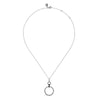925 Sterling Silver Black Spinel Bujukan Link Drop Necklace - NK7098SVJBS-Gabriel & Co.-Renee Taylor Gallery