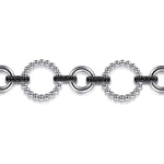 925 Sterling Silver Black Spinel Bujukan Link Tennis Bracelet - TB4683-75SVJBS-Gabriel & Co.-Renee Taylor Gallery