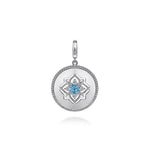 925 Sterling Silver Blue Topaz and White Sapphire Bujukan Medallion Pendant - PT6636SVJMC-Gabriel & Co.-Renee Taylor Gallery