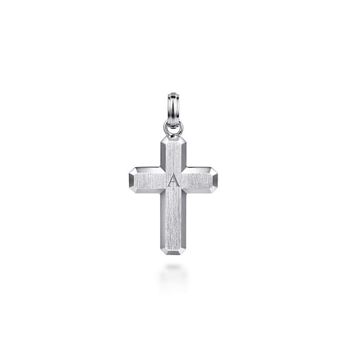 925 Sterling Silver Brushed Cross Pendant - PCM6542SVJJJ-Gabriel & Co.-Renee Taylor Gallery