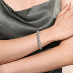 925 Sterling Silver Bujukan Bangle - BG4956-62SVJJJ-Gabriel & Co.-Renee Taylor Gallery