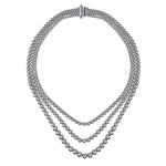 925 Sterling Silver Bujukan Beads Three Layered Necklace - NK7711SVJJJ-Gabriel & Co.-Renee Taylor Gallery
