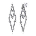 925 Sterling Silver Bujukan Beads and White Sapphire Stud Drop Earrings - EG15233SVJWS-Gabriel & Co.-Renee Taylor Gallery