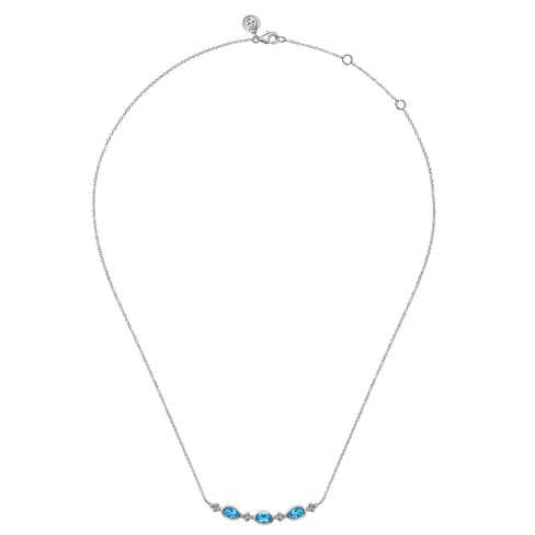925 Sterling Silver Bujukan Blue Topaz Bar Necklace - NK7164SVJBT-Gabriel & Co.-Renee Taylor Gallery