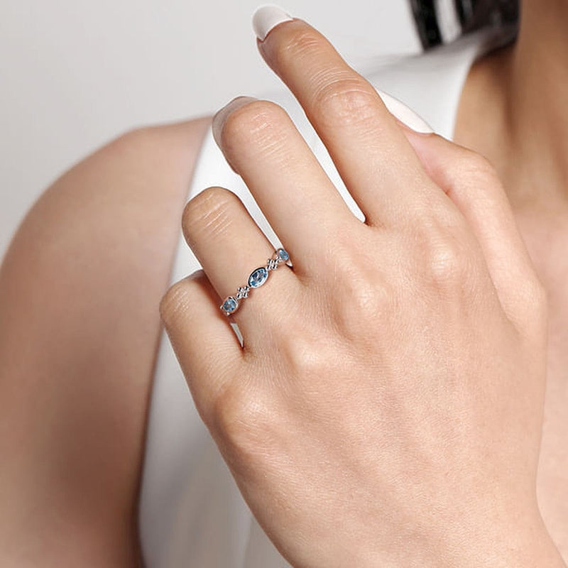 925 Sterling Silver Bujukan Blue Topaz Fashion Ladies Ring - LR52643SVJBT-Gabriel & Co.-Renee Taylor Gallery