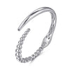 925 Sterling Silver Bujukan Bypass Bangle - BG4957-62SVJJJ-Gabriel & Co.-Renee Taylor Gallery