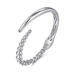 925 Sterling Silver Bujukan Bypass Bangle - BG4957-62SVJJJ-Gabriel & Co.-Renee Taylor Gallery