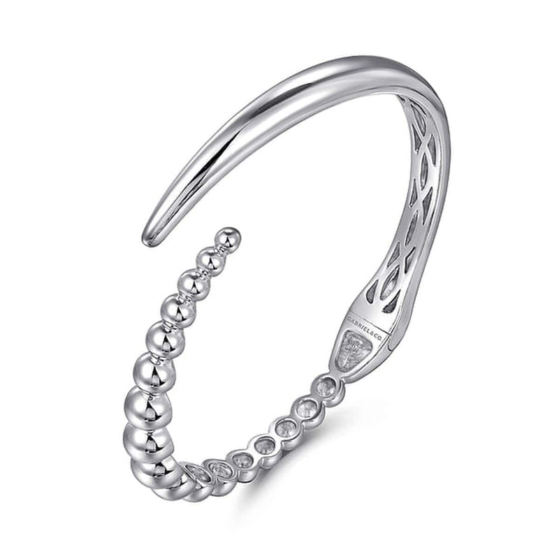 925 Sterling Silver Bujukan Bypass Bangle - BG4957-62SVJJJ-Gabriel & Co.-Renee Taylor Gallery